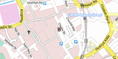 Kathedrale von Cardiff Stadtplan